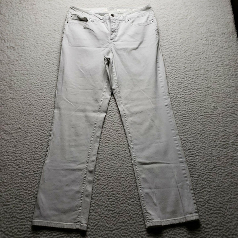 Jones New York Jeans Lexington Straight Jeans Womens 8 Short White Stretch Denim